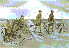 Drawing of WW1 soldiers